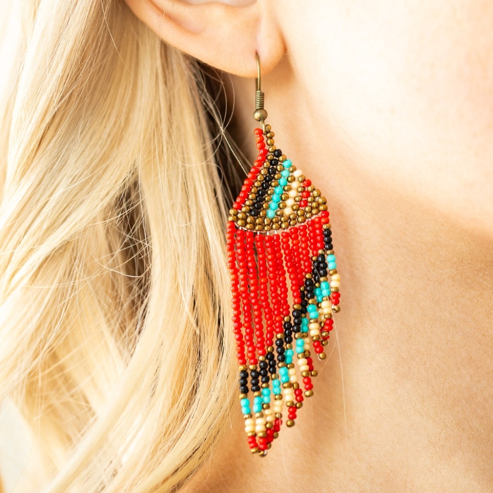 Picture of Bodaciously Bohemian - Red Earrings